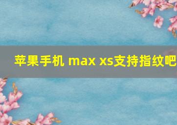 苹果手机 max xs支持指纹吧